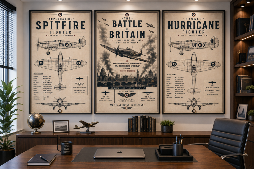 Battle of Britain RAF Aviation Print Set of  3