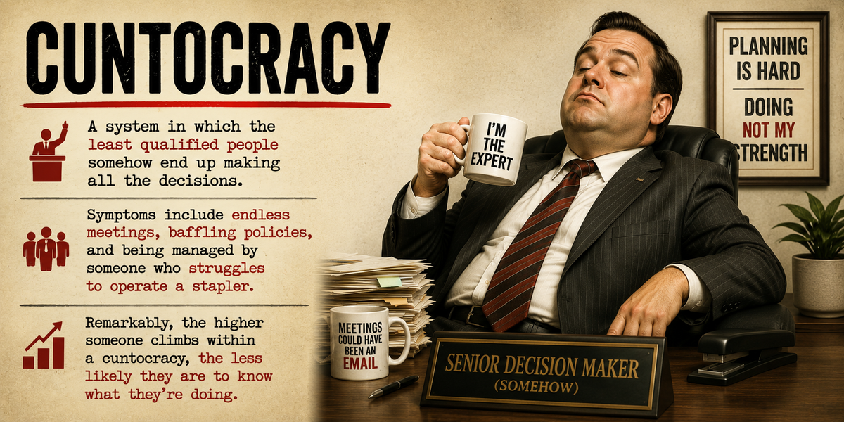 Cuntocracy Mug | Funny Office Mug | Sarcastic Workplace Gift | Adult Humour Coffee Cup