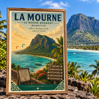 Le Morne Brabant Mauritius Vintage Travel Poster | Island Wall Art