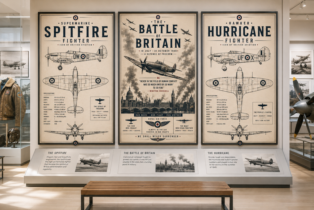 Battle of Britain RAF Aviation Print Set of  3