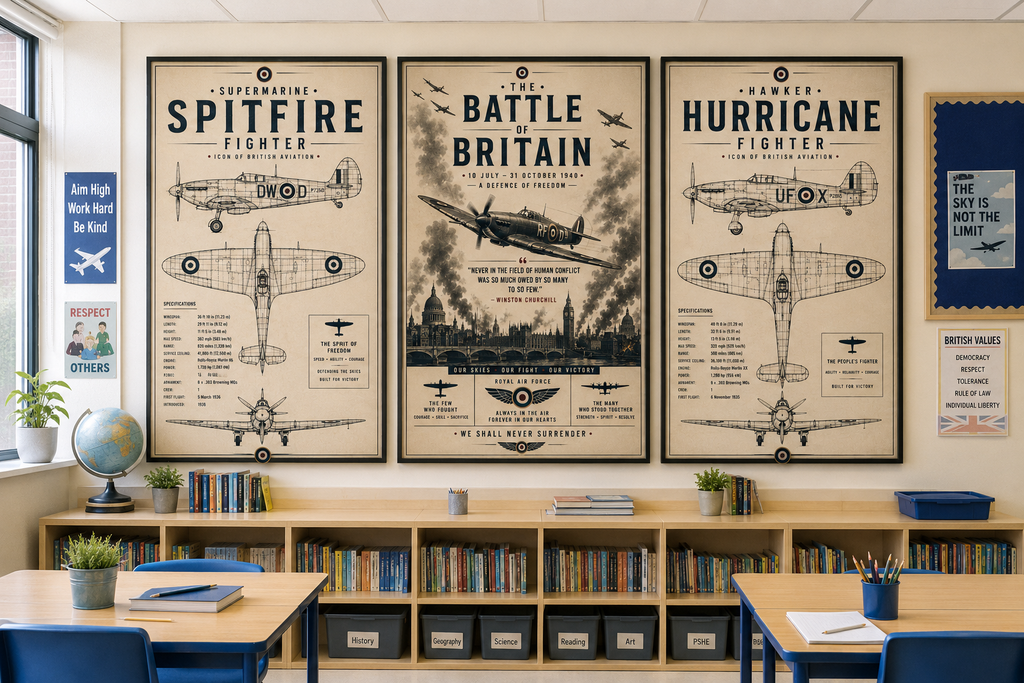 Battle of Britain RAF Aviation Print Set of  3