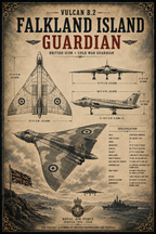 Falklands War Poster Set – Operation Black Buck & Vulcan B.2 – Set of 3 Military History Prints